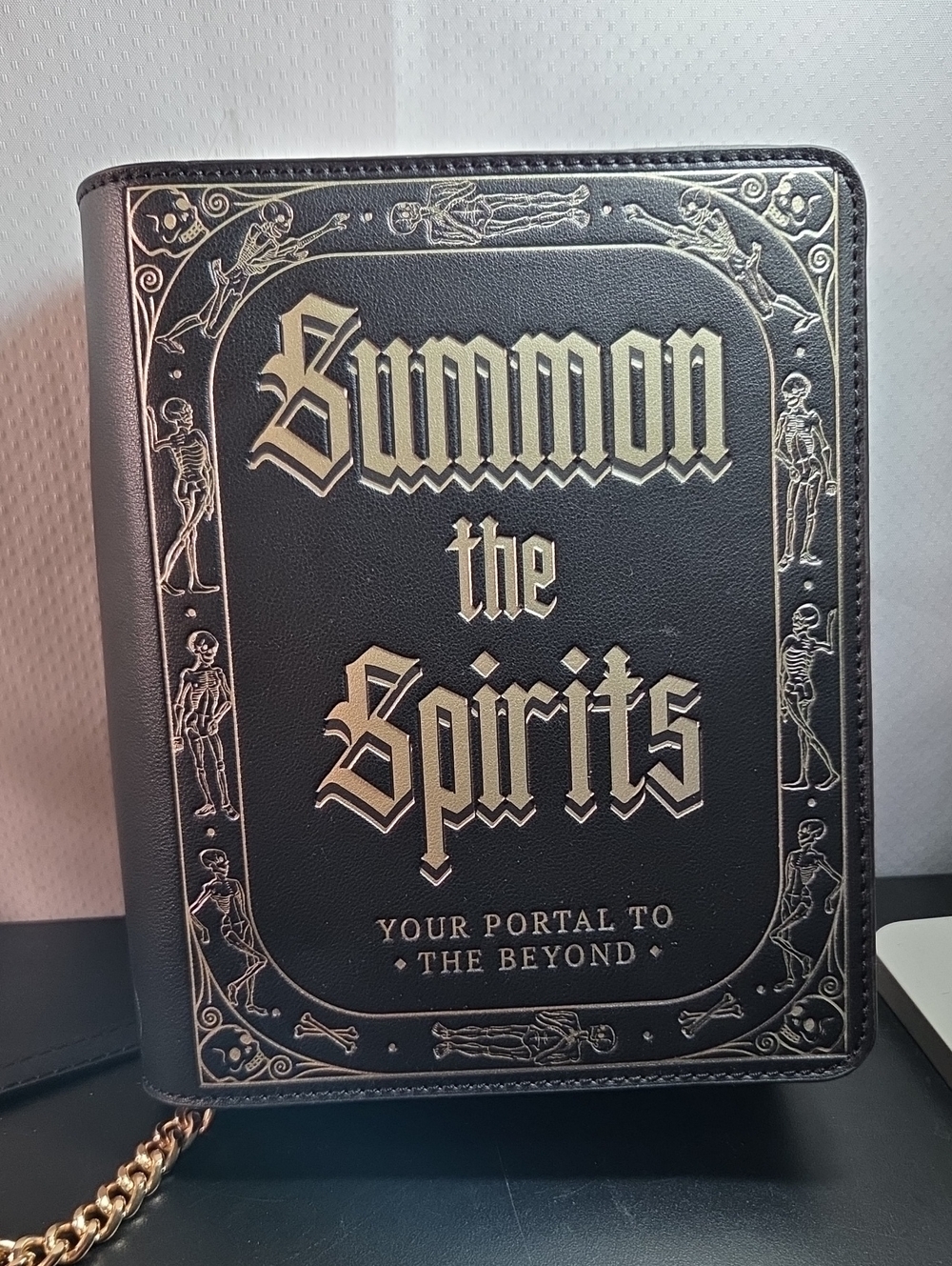 Summon the Spirits Black Leather Crossbody Bag Halloween Witchcraft